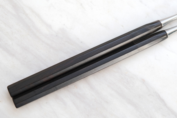 Japanische Moribashi Stäbchen zum Kochen, Länge 18 cm/Gesamtlänge 32 cm, Ebenholz